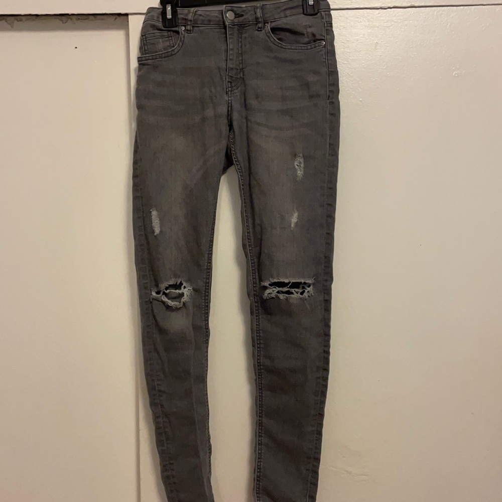 H&M grey high waisted jeans size 8